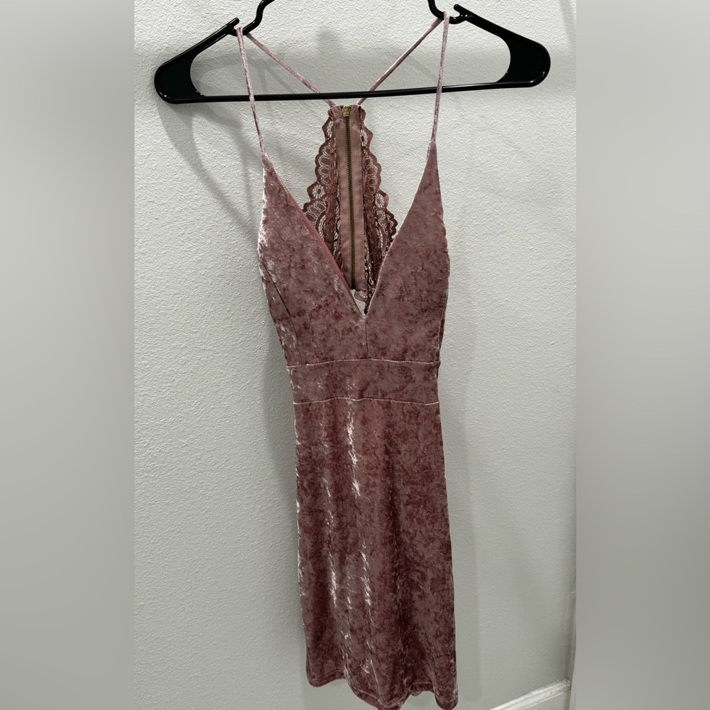 G by Guess, Sexy Pink, Velvet, Lace Back, Dress.